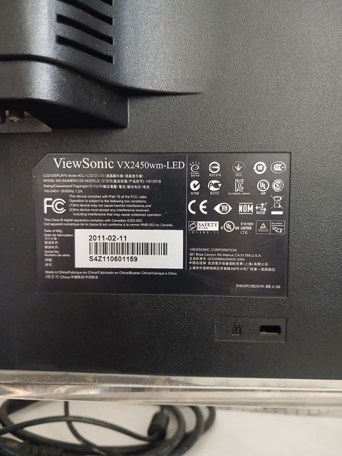ViewSonic VX2450wm-LED monitor - Ekran: 24 düym (60 sm), LED arxa — Bakı