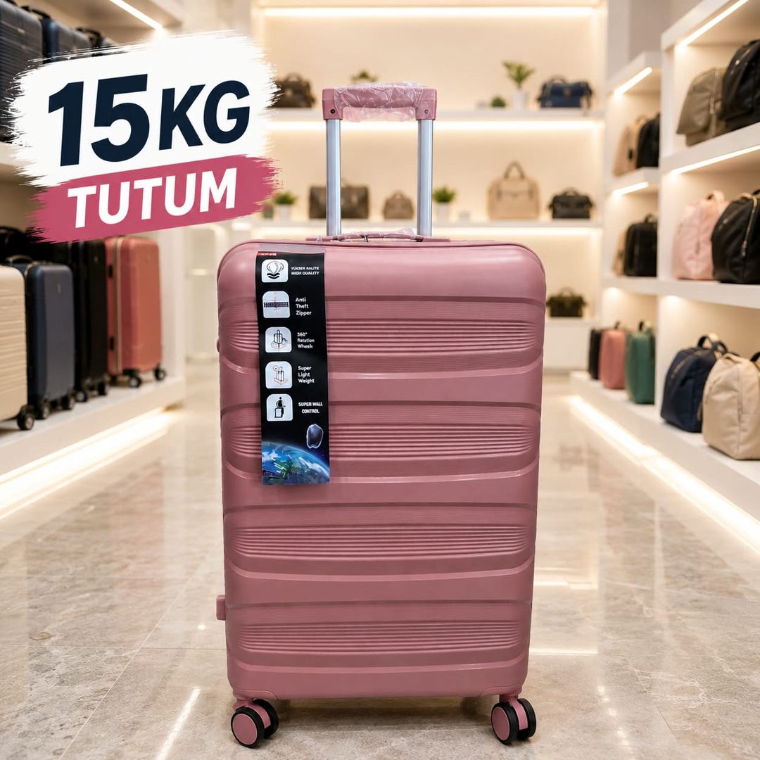 Çamadan 68316464ə, çəhrayı, plastik, ölçü M — Çamadanlar, Bakı