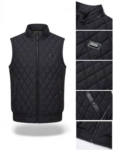Kişilər üçün qalın jilet, pambıq, qara, ölçü 4XL — Bakı