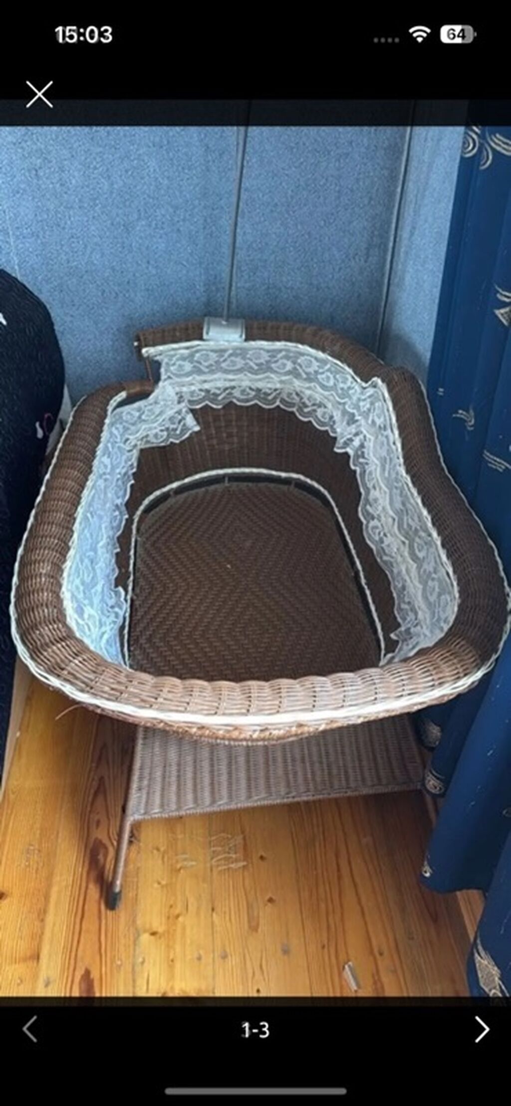 Təbii rattan materialdan hazırlanmış beşik-səbət - Konstruksiya: Süni — Bəşikləri, Mehdiabad (3)