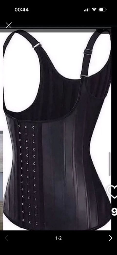 Qara lateks bel yığan korset – tənzimlənən askılı model - Material — Gəncə