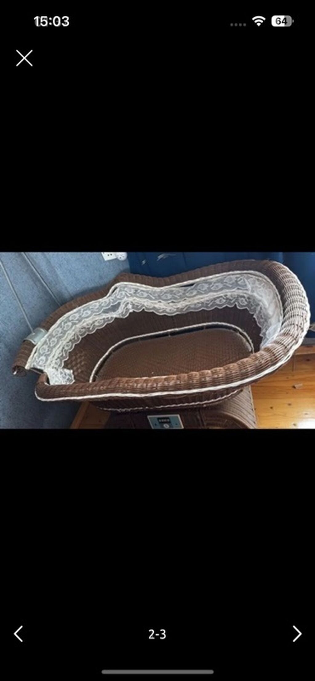 Təbii rattan materialdan hazırlanmış beşik-səbət - Konstruksiya: Süni — Bəşikləri, Mehdiabad (2)