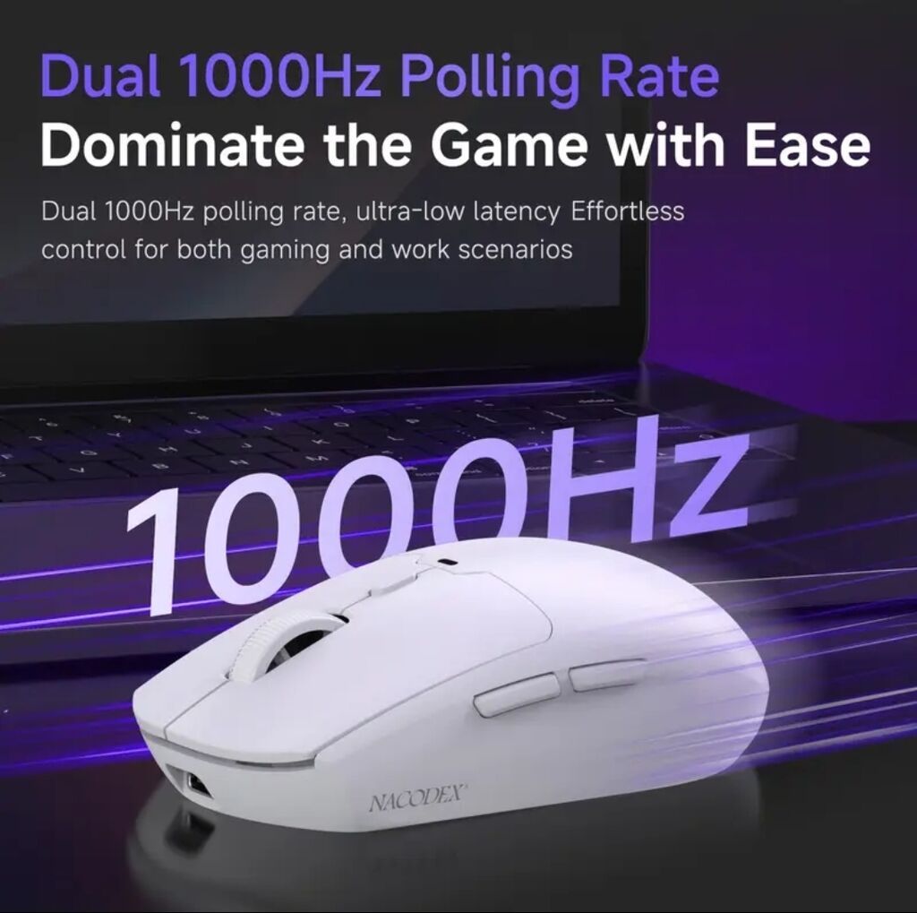 Yeni Nacodex NJ11 Kablosuz Gaming Mouse (Tri-Mode, 12800 DPI, 61g) — Klaviaturalar və siçanlar, Digah (2)