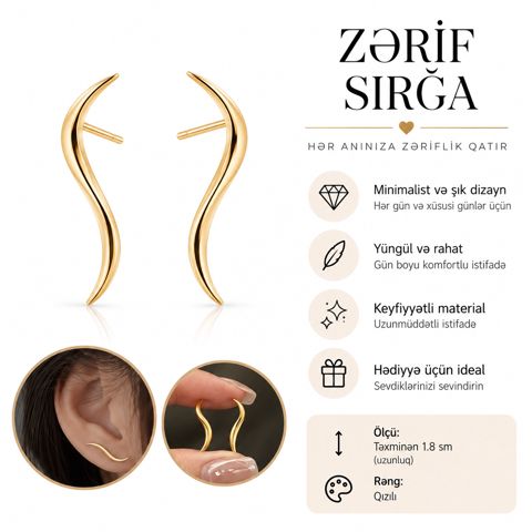 Qadınlar üçün sırğa 2071230, bijuteriya ərintisi — Bakı