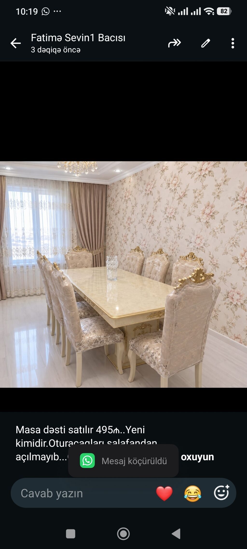Masa dəsti satılır 495₼. Yeni kimidir.Oturacaqları salafandan — Masalar və stullar, Bakı