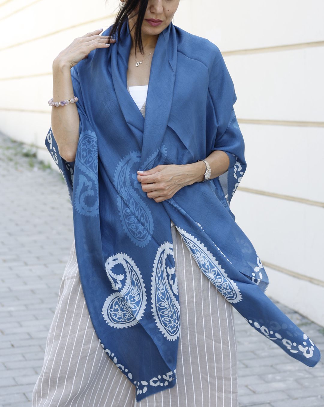 Kəlağayı Izim KG00101, ipək, göy, ölçü 150x150 sm — Mallar, Bakı