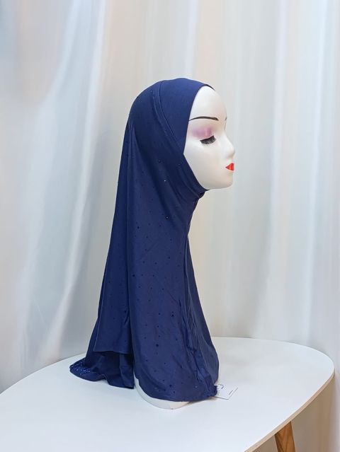 Hicab Kashkha, trikotaj/pambıq, tünd göy, ölçü One Size — Bakı