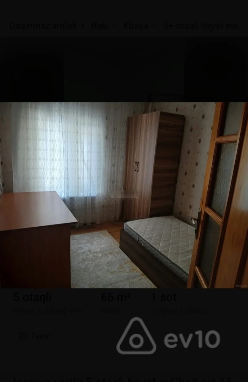 5 otaqlı həyət evi, 66 m², Rəsul Rza küçəsi — kirayə — Ev, villa, Bakı (3)