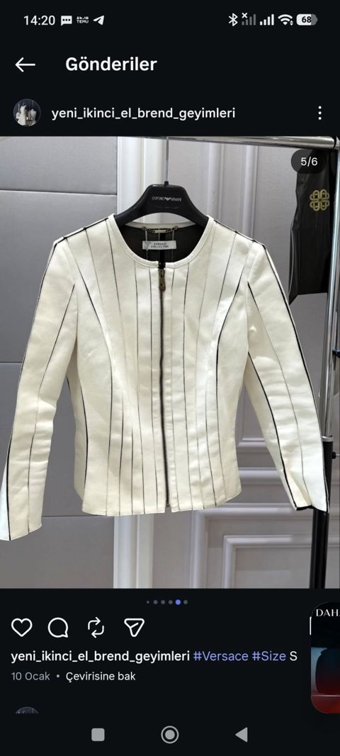 Versace Collection qadın jaketi - Rəng: krem-ağ - Ölçü: S (etiketdə — Bakı