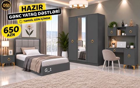 Hazır gənc yataq dəsti – 650 AZN. Təhvil gün içində. Komplektə — Mehdiabad
