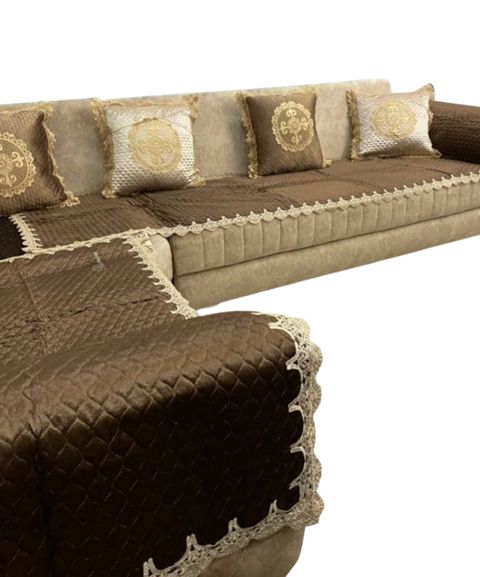 Divan üçün örtük dəsti ES-14, 70x150 sm/70x280 sm, qəhvəyi — Bakı