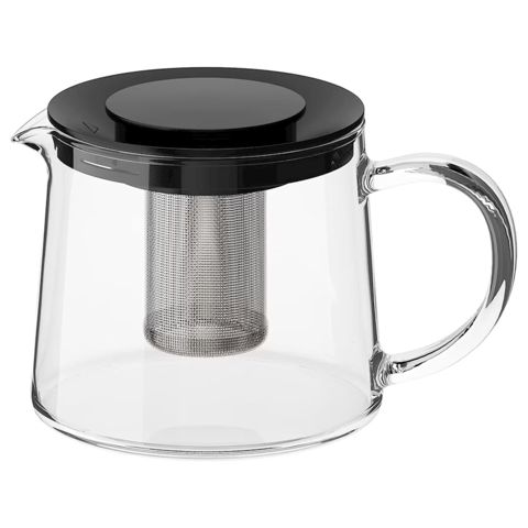 Dəmləmə çaydanı IKEA Rikling 402.978.48 0.6 l, 1 əd, şüşə, qapaqla, şəffaf, qara — Bakı
