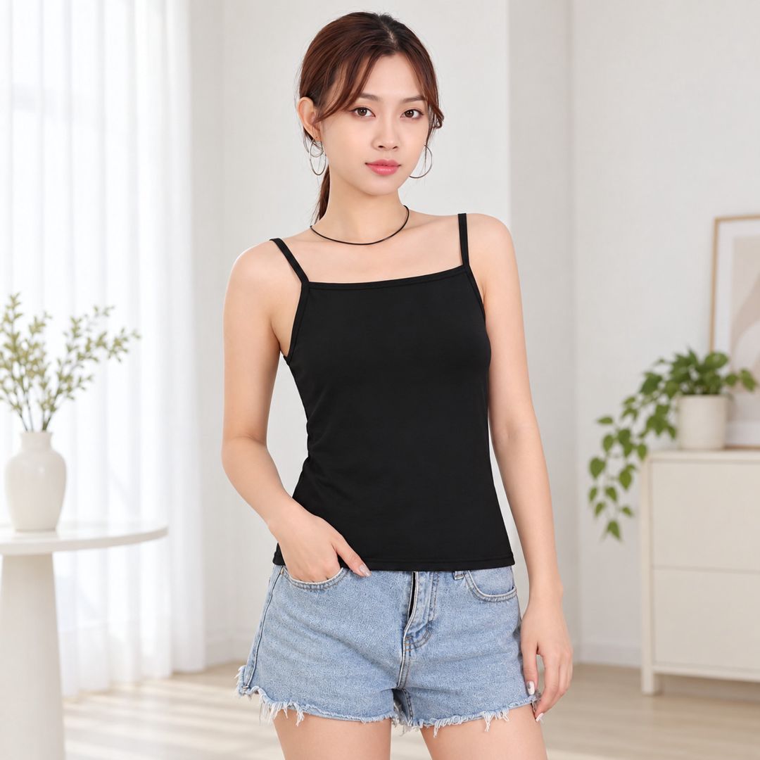 Qadın üçün mayka, pambıq, qara, 6 əd, ölçü One size — Mallar, Bakı (2)