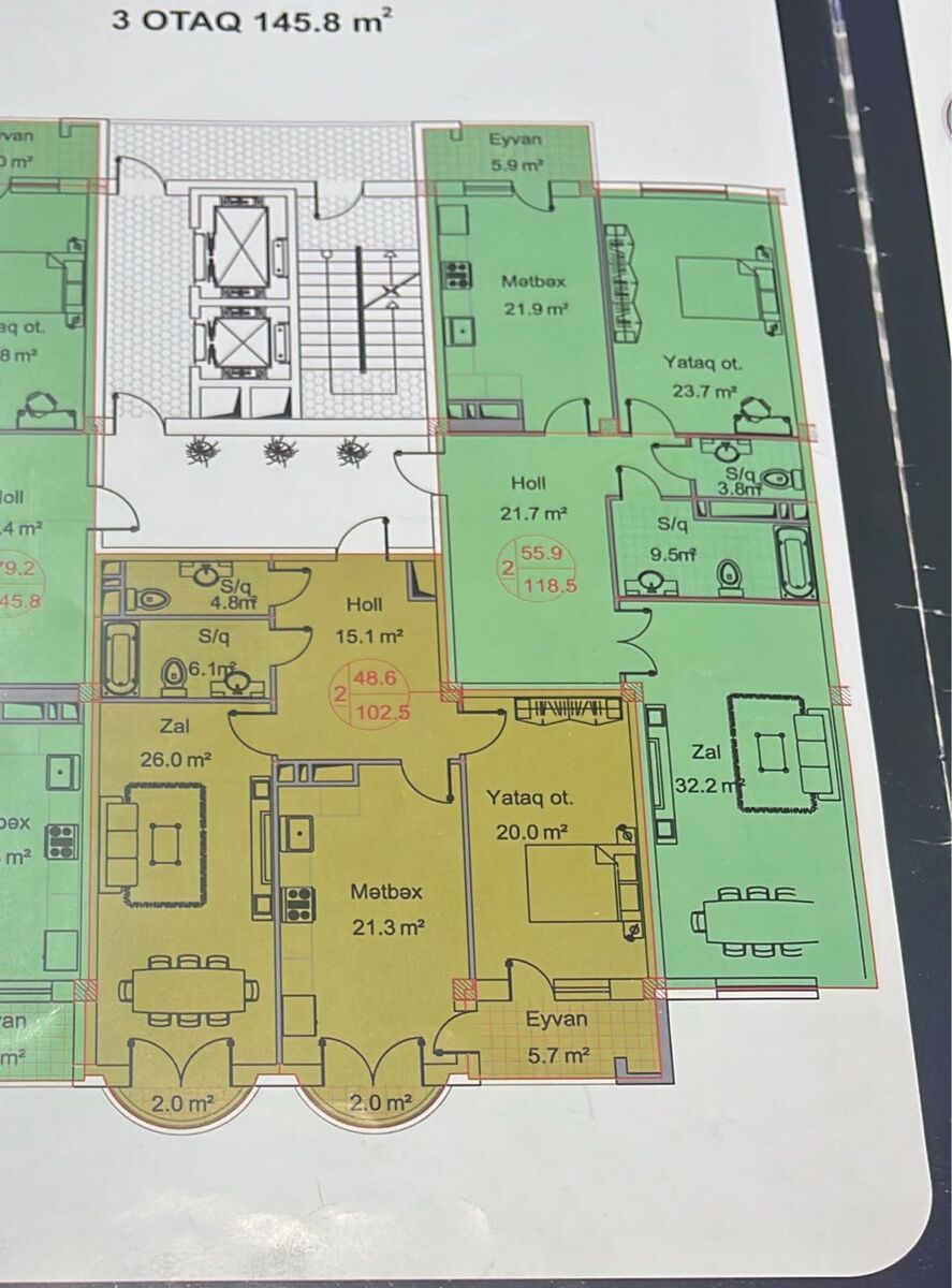 Satılır 2 otaqlı yeni tikili 118.5 m² — Mənzil, Bakı (6)