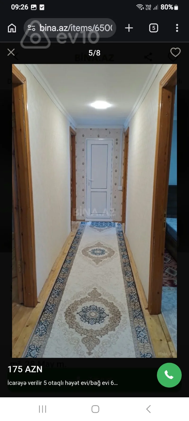 5 otaqlı həyət evi, 66 m², 28 mayin 2ci cixisi — kirayə — Ev, villa, Bakı (2)