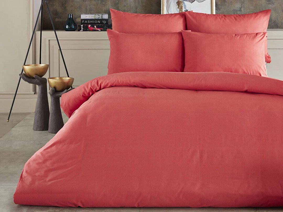 Yataq dəsti Doqu Home Dreamlife, yorğan üzü 160x220 sm, mələfə 160x240 sm, 1 əd yastıq üzü 50x70 sm, bir yarım, рambıq, narıncı — Mallar, Bakı
