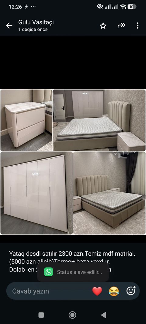 Yataq desdi satılır 2300 azn.Temiz mdf matrial.(5000 azn alinib)Termo+ — Bakı