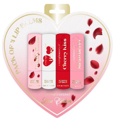 Dodaq parıldadıcısı Simple Pleasures Love Edition dodaq balzamı dəsti 4x3 g - 8058040418455 — Bakı