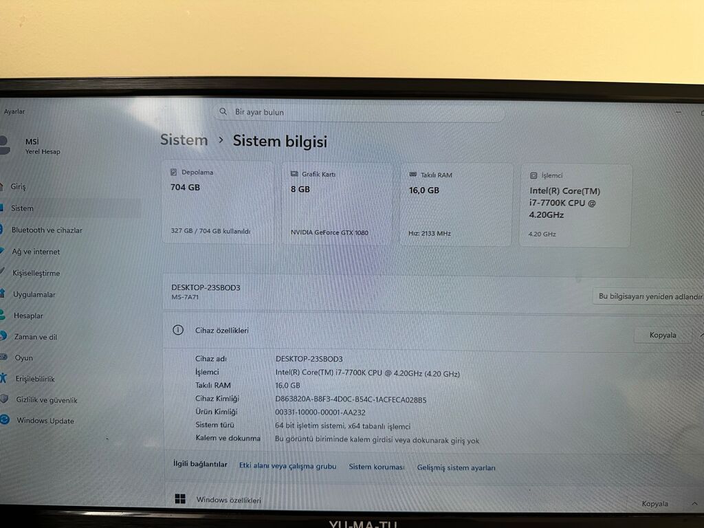 Gaming/ofis masaüstü kompüter – hazır sistem Texniki göstəricilər — Masaüstü kompüterlər, Naxçıvan (2)