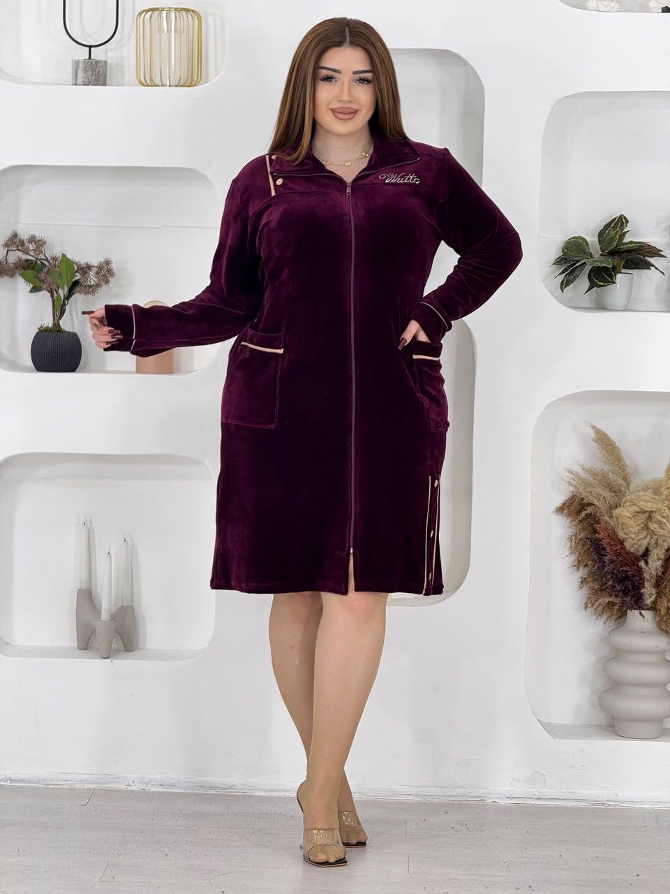 Qadın xələti 57928860, tünd bənövşəyi, velür, ölçü 5XL — Mallar, Bakı