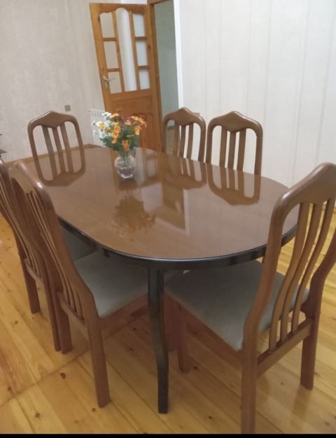 Qonaq otağı üçün, İşlənmiş, Oval masa, 6 stul — Bakı