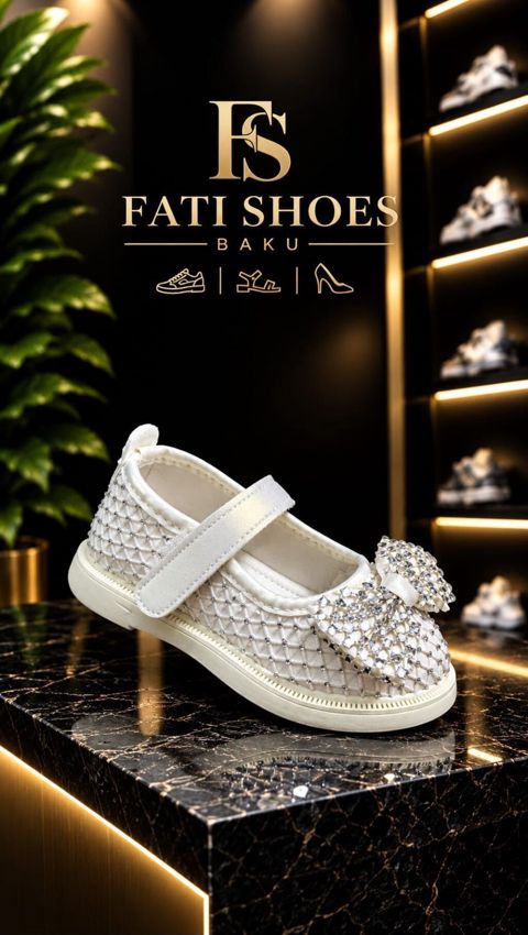 Uşaq üçün zərif balerin tipli ayaqqabı – Fati Shoes Baku. - Rəng: ağ — Kamran Hemıdlı
