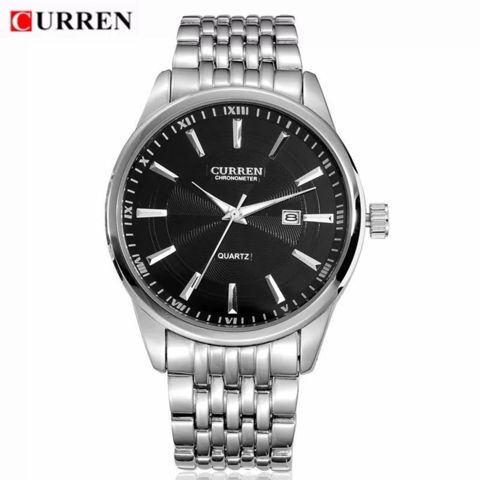 Kişilər üçün qol saatı Curren 8052, kvars, gümüşü/qara — Bakı