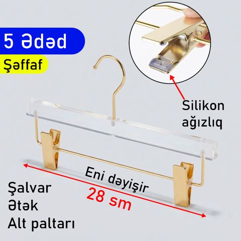 Asılqan dəsti FenEx, şəffaf, 5 əd, 28 sm — Bakı