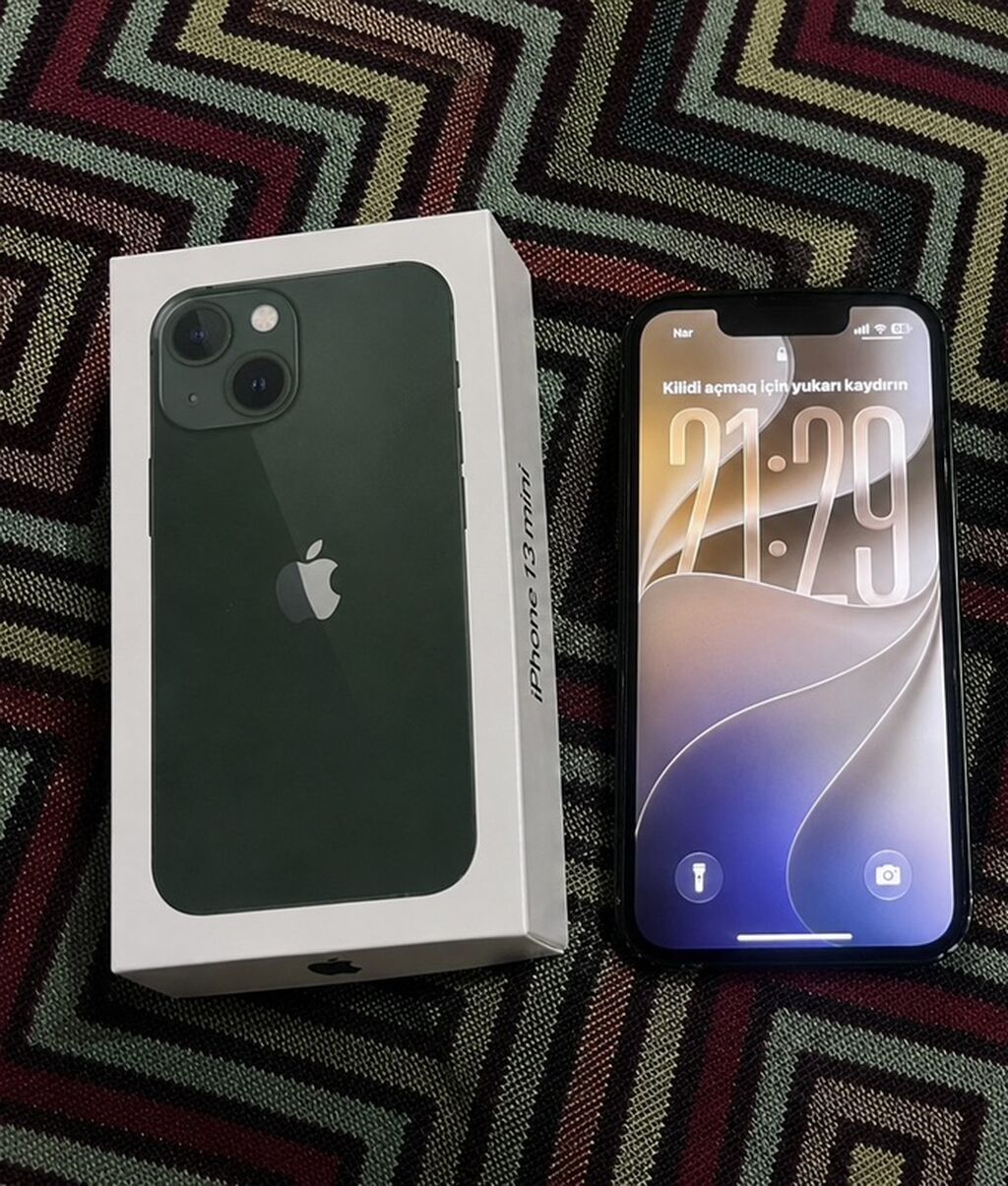 IPhone 13 mini, Alpine Green, Face ID — Apple iPhone, Şirvan (2)