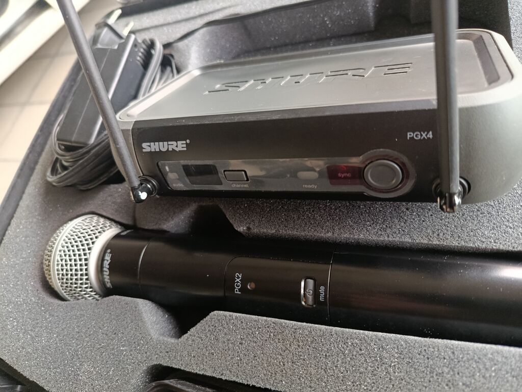Shure PGX4 + PGX2 simsiz mikrofon sistemi .çox az işlənib tam arginal — Mikrafonlar, Şamaxı (2)