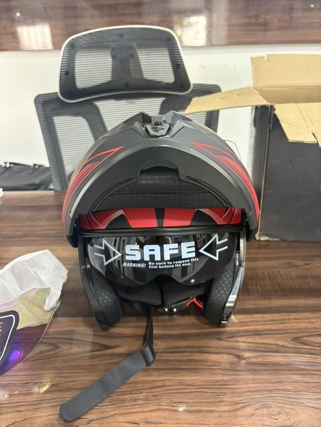 Moto kask – modul tipli (çənə hissəsi qaldırılan), inteqrasiya olunmuş — Motosiklet geyimi, Bakı (6)