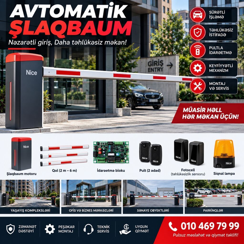 Avtomatik şlaqbaum sistemi – nəzarətli giriş, daha təhlükəsiz məkan — Avtomatika, Bakı