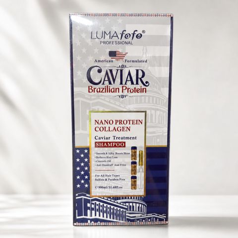 Şampun Caviar Brazilian Protein, nano protein və kollagen tərkibli, 900 ml — Bakı
