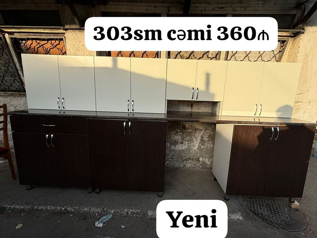 Yeni mətbəx mebeli satılır - Ümumi ölçü: 303 sm - Komplekt: üst — Mətbəx mobilyası, Bakı