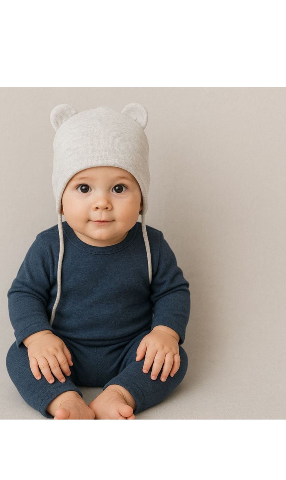 Papaq 2872095, Açıq boz, Pambıq, ölçü 6-12 ay — Mallar, Bakı