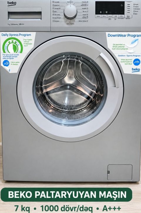Qiymətdə razilaşmaq olar Beko paltaryuyan maşın – 7 kq tutum, 1000 — Bakı