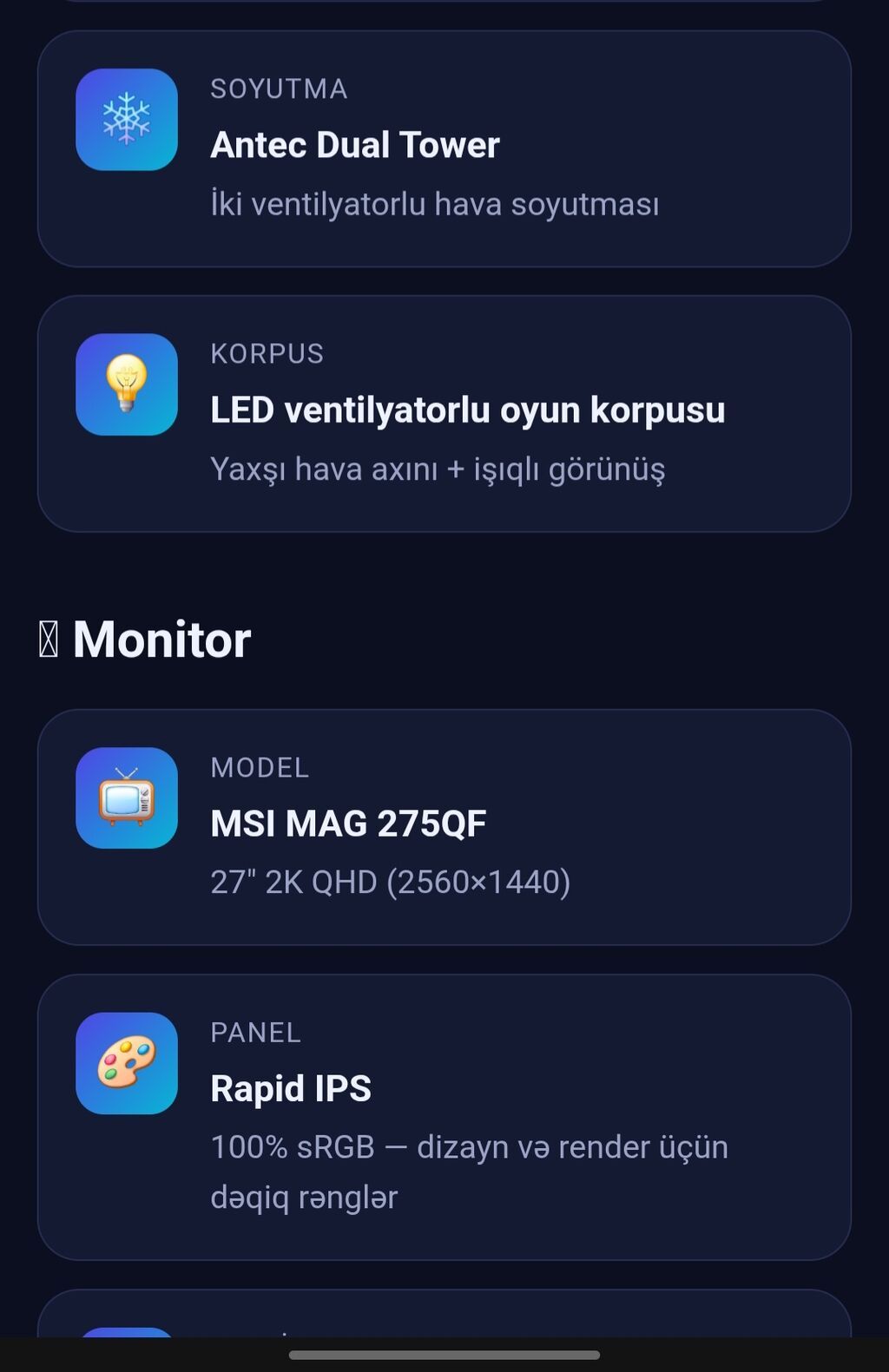 Oyun və iş üçün stolüstü kompüter seti Tərkib: Güclü İ7-12700KF — Masaüstü kompüterlər, Bakı (2)