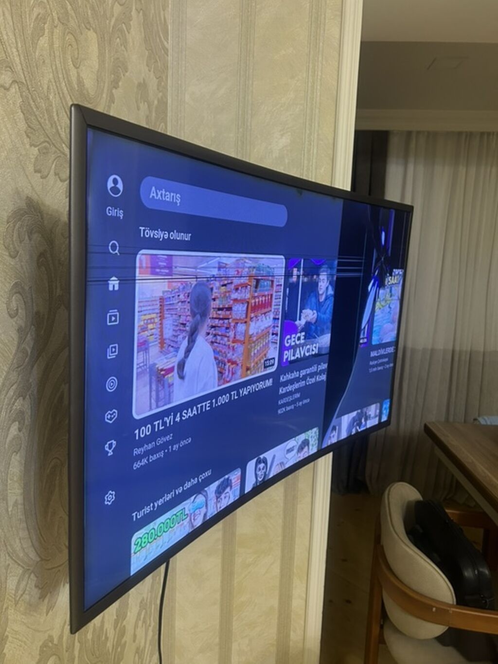 İşlənmiş Televizor Samsung LED ekran 55" Ünvandan götürmə — Televizorlar, Bakı (3)