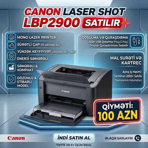 Ev və ya ofis istifadəsi üçün ideal, çox dözümlü və keyfiyyətli Canon — Bakı