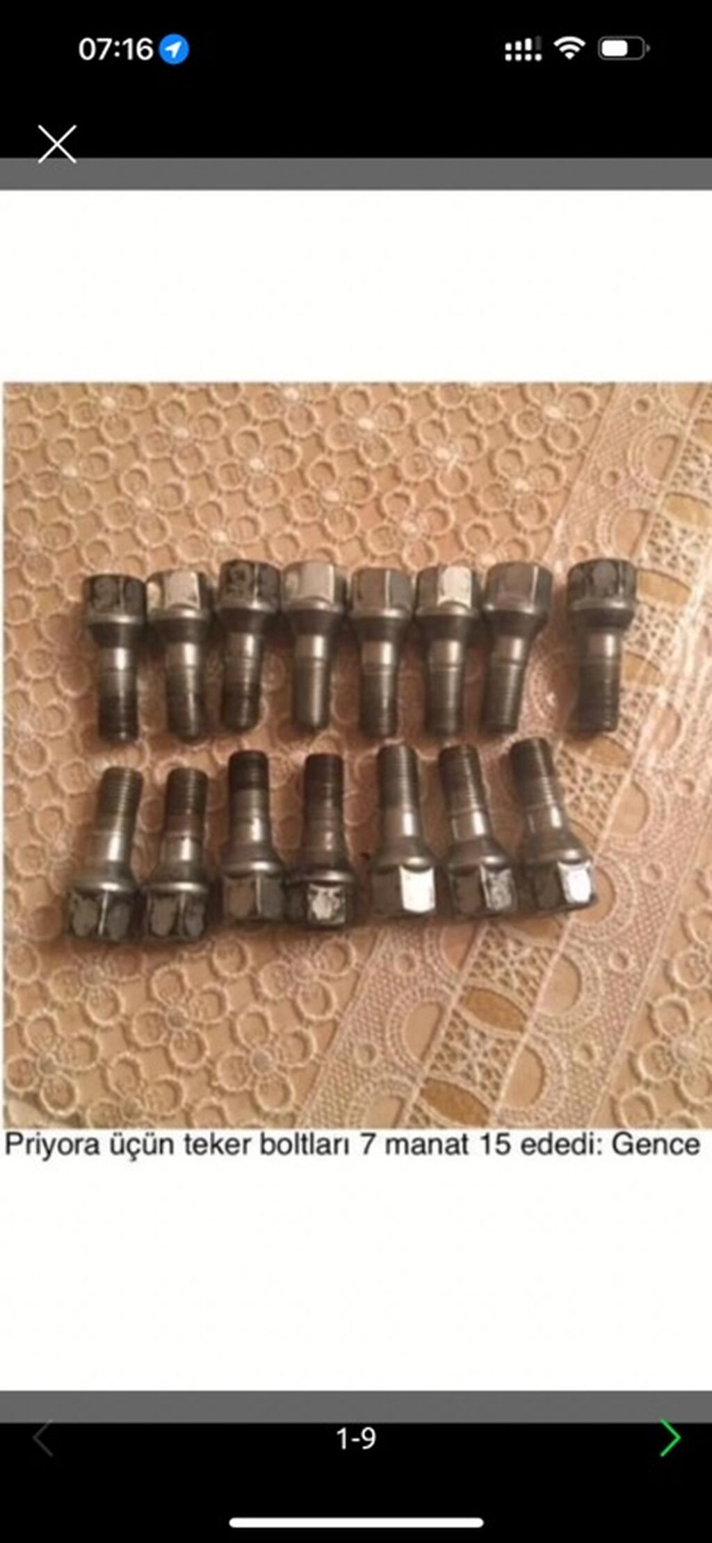 Priora üçün təkər boltları. Dəstdə 15 ədəd bolt var. Şəkildə — Təkər aksesuarları, Gəncə