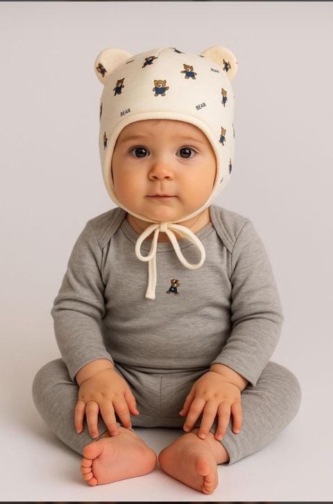 Papaq 2872090, Krem, Pambıq, ölçü 6-12 ay — Bakı