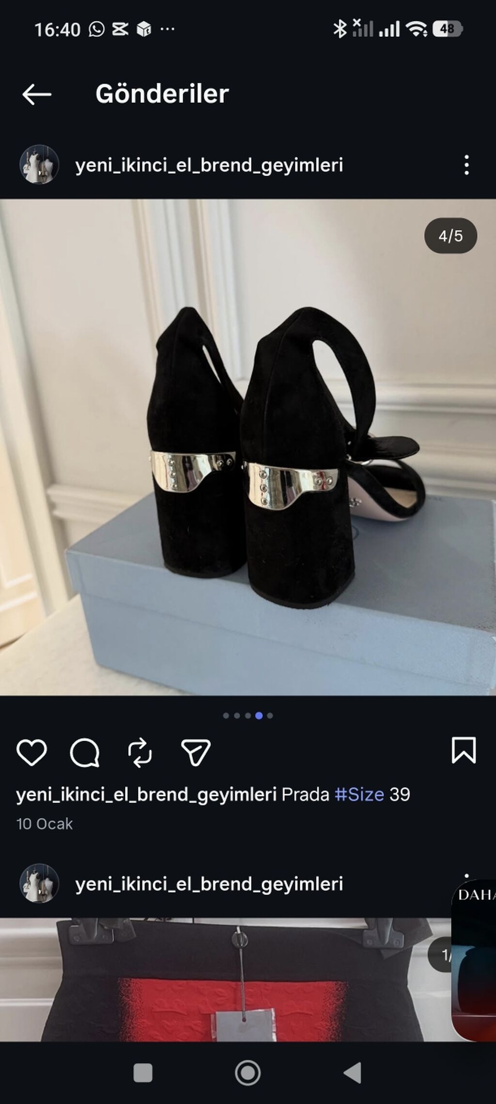 Prada qadın sandaleti - Rəng: qara - Material: zərif süet üst hissə — Sandal, Bakı (4)