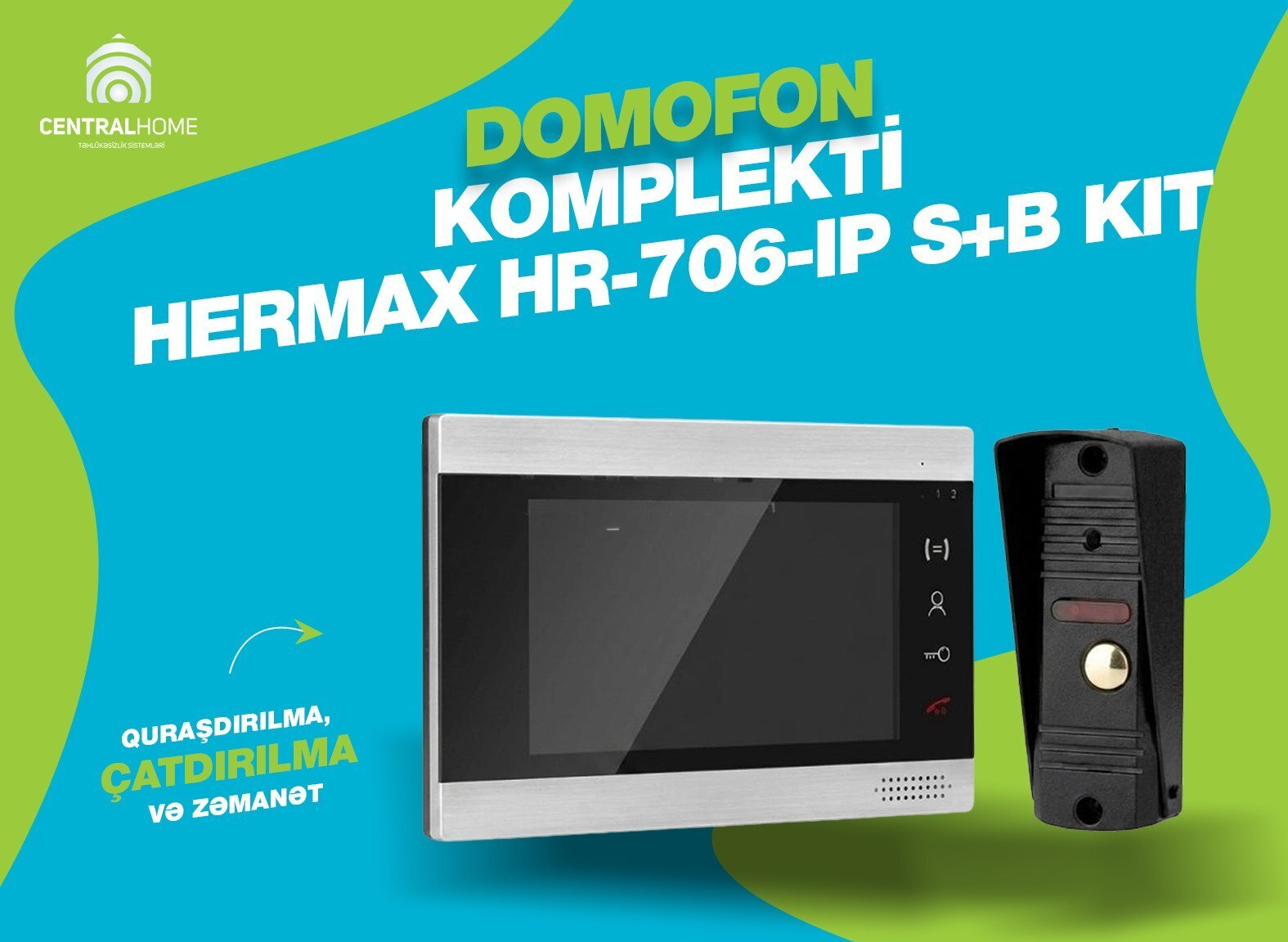 Domofon komplekti Hermax HR-706-IP S+B Kit — Mallar, Bakı