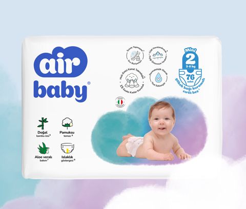 Uşaq bezi Air baby Jumbo, 2(Mini), 76 əd, 3-6 kq — Bakı