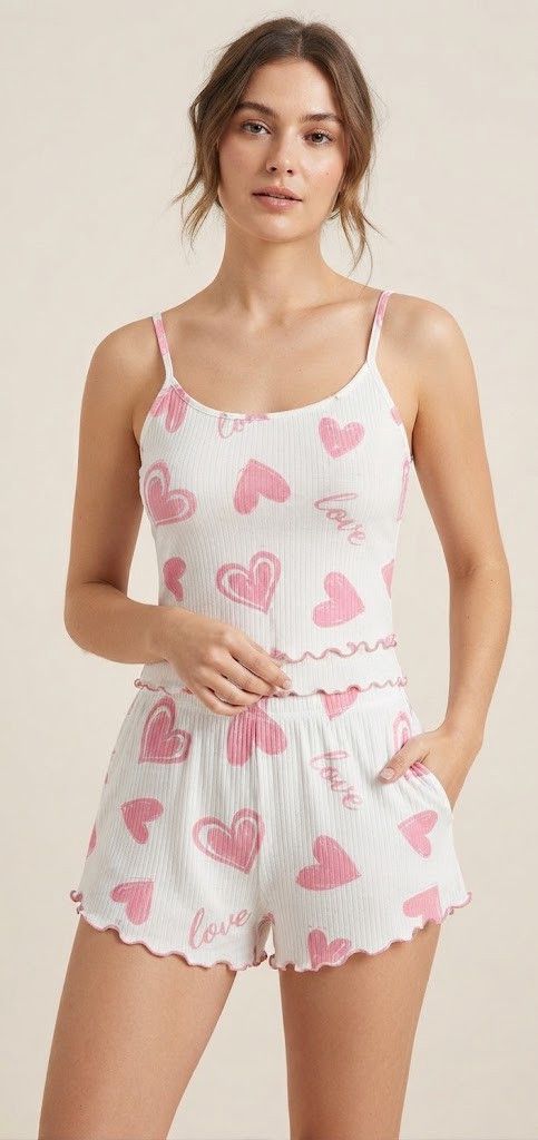 Qadınlar üçün şalvarlı pijama dəsti 5748, ağ/çəhrayı, ölçü M — Mallar, Bakı (2)