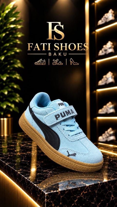 Uşaq idman ayaqqabısı – Puma - Rəng: açıq mavi üstlük, qara yan — Mehdiabad