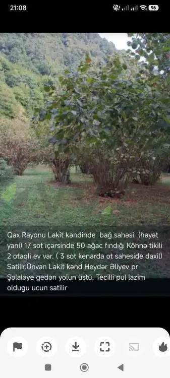 17 sot Torpaq Satılır, Qax — Qax
