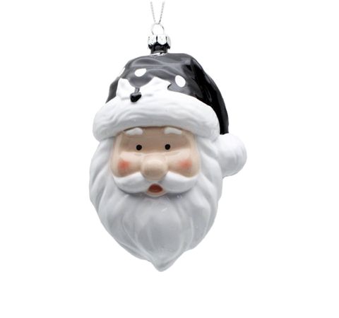 Şam ağacı oyuncağı Elle Gift NDG-0264 Şaxta Baba, poliresin, 9x7x12 sm, ağ/qara — Bakı