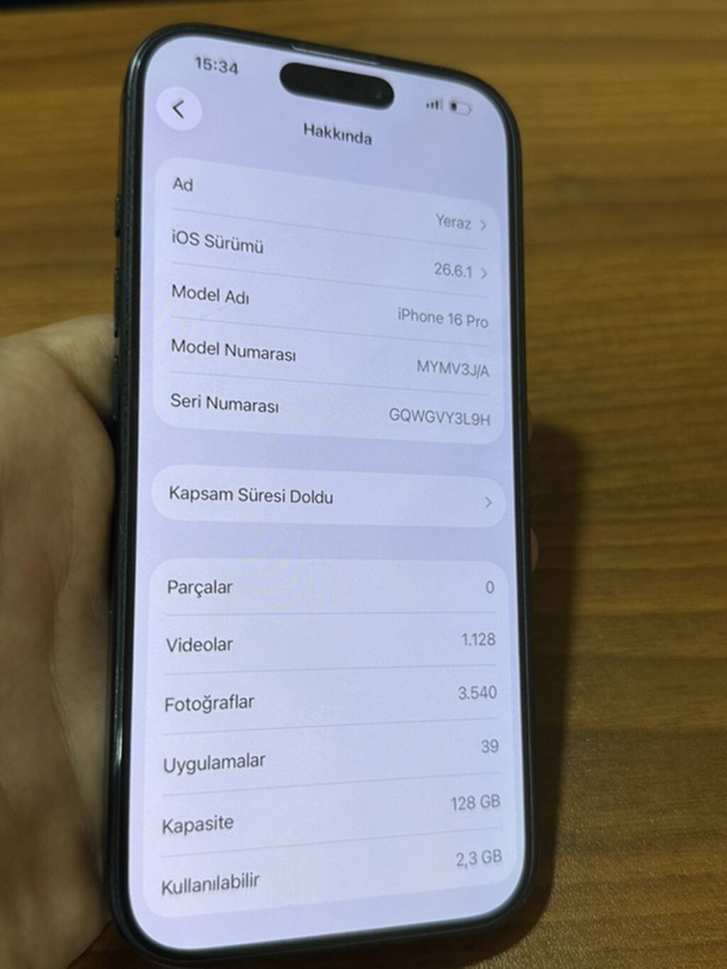 IPhone 16 Pro, 128 GB, Qara, Face ID — Apple iPhone, Gəncə (4)