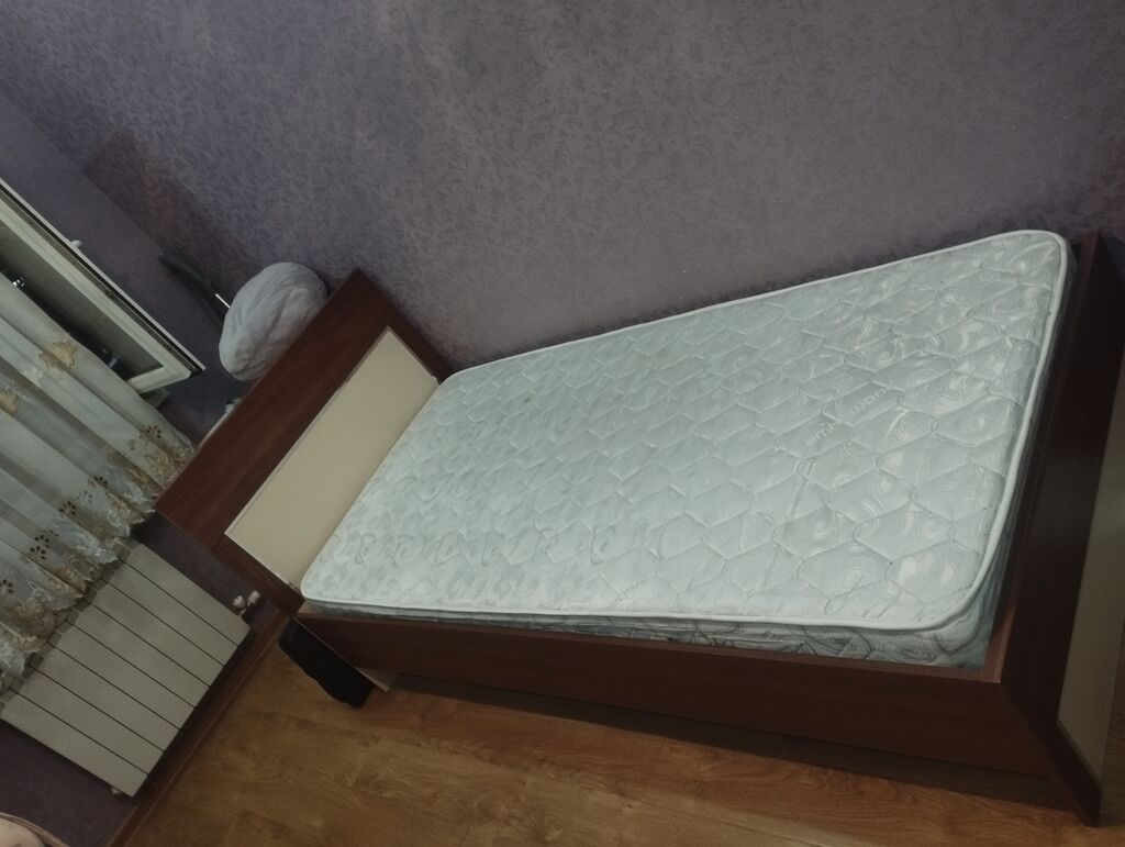 Tək nəfərlik çarpayı və döşək dəsti - Ölçü: təxmini 90x190 sm (tək — Yataqlar, Bakı (2)